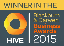 Winner in the Hive Blackburn & Darwen Business Awards 2015
