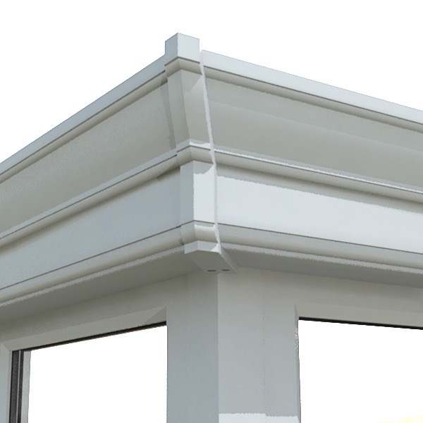 Curved cornice detail